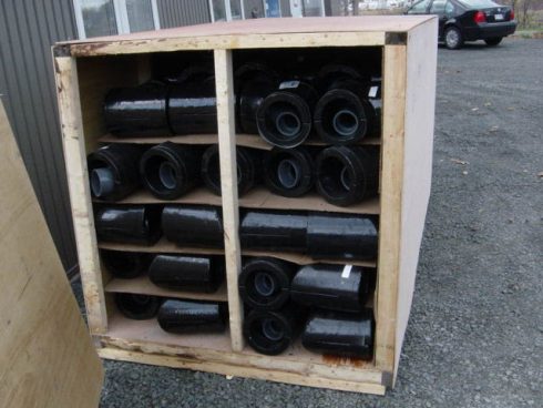 Caisson de bois pour transport maritime pour coquille isolantes URTECH.