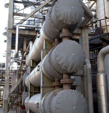"Thermal insulating blankets for oil refinery heat exchangers. "